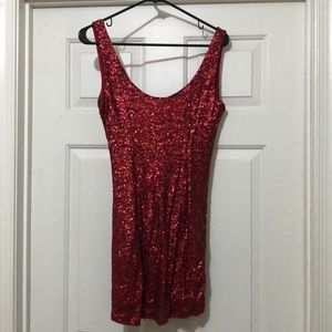 Tobi red sequin dress